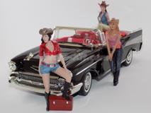 Diorama Chevrolet Bela Air 1957 + Comboy Girl's