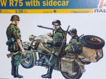 Mota  BMW R-75 Side-Car + 3 figuras